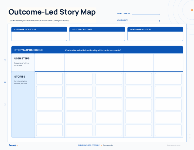 Preview of the Outcome-Led Story Map worksheet